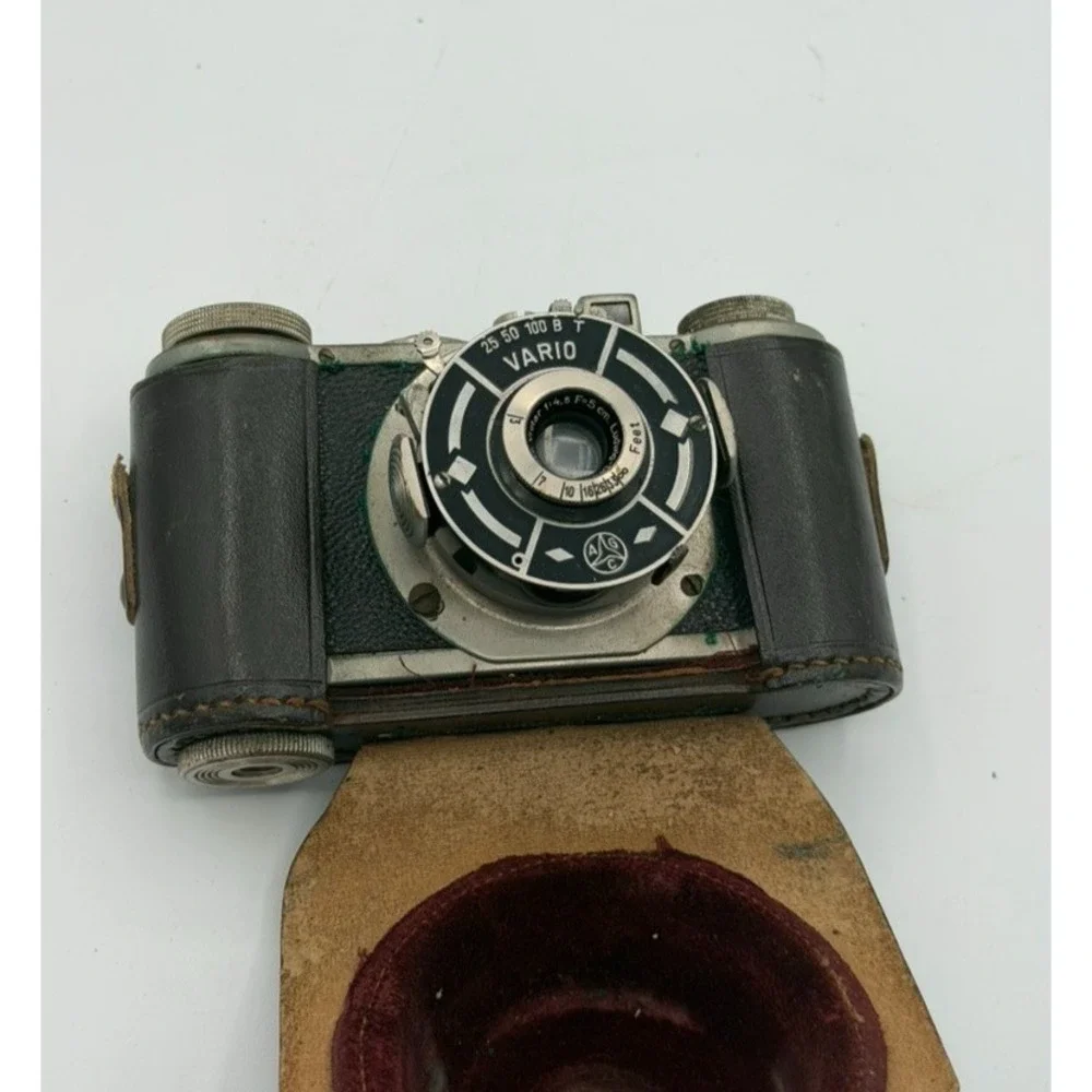 Wirgin Edinex 35mm Viewfinder Camera Ludwig Victar 4.5/5cm Vario Shutter w/ Case